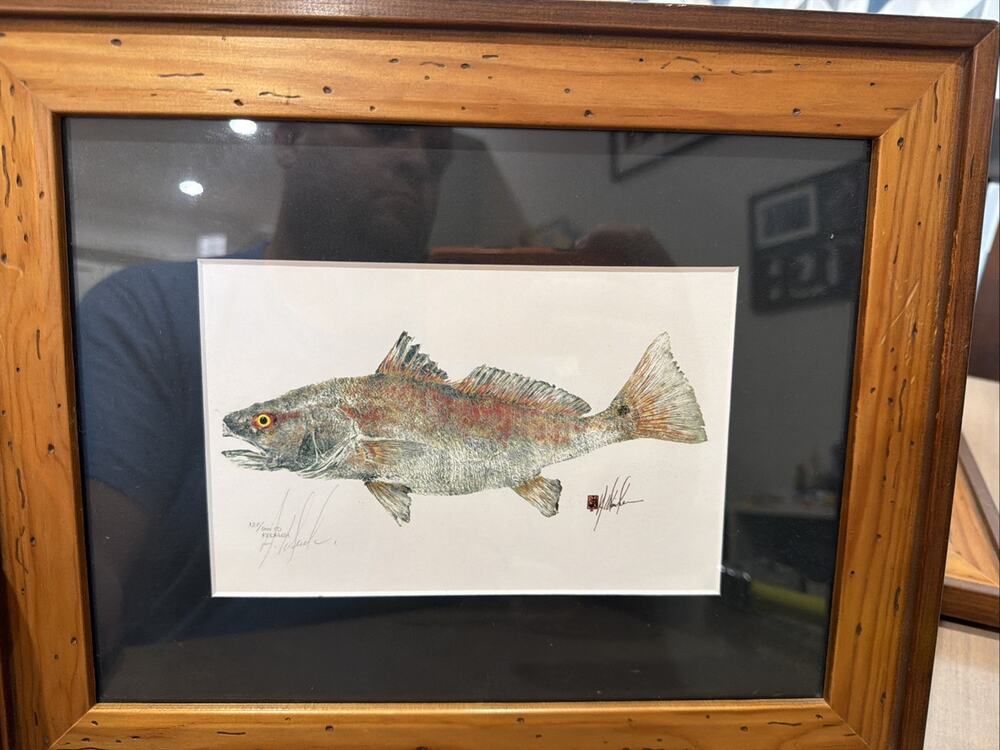 GYOTAKU By Allen Weinbaum Reddish Framed Black Matted Fine Art Signed 127/900